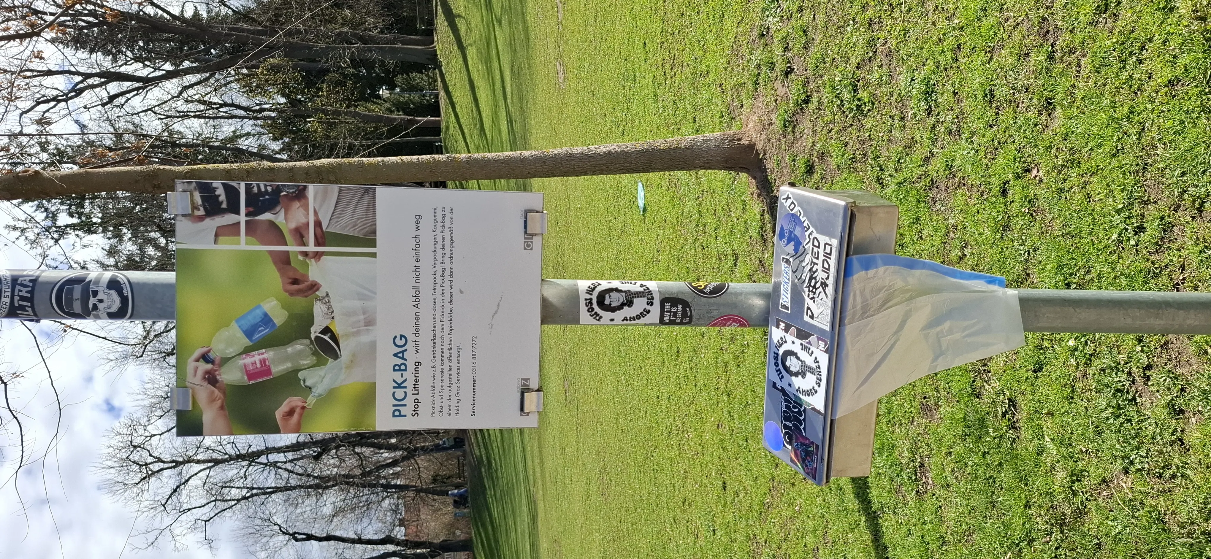 Trash bags are free in parks.